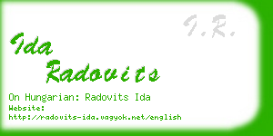 ida radovits business card